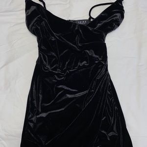 Akira black velvet dress